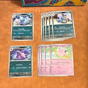 Pokemon 151 Card Game Lot - Pink & Blue Nidorina/Clefairy Cards